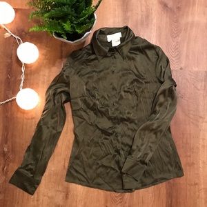 Escada Margaretha Ley Silk Olive Blouse 36